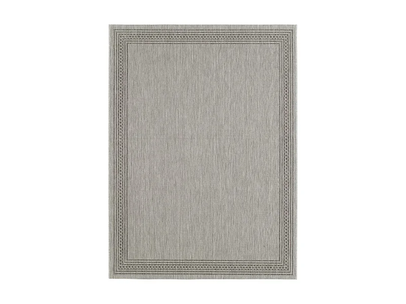 Tapis extérieur 160x213 tissé kilim gris IRISA 2