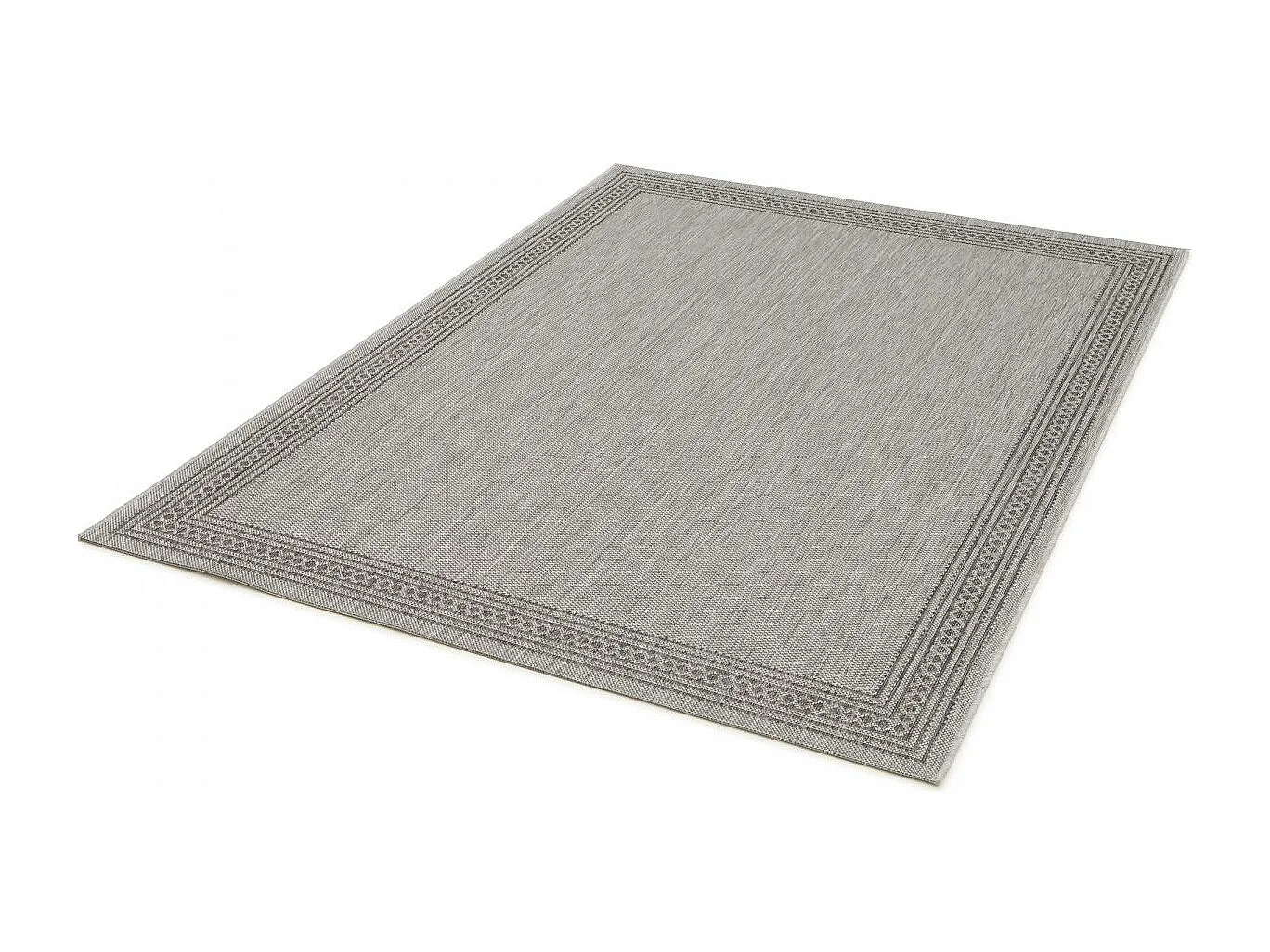 Tapis extérieur 160x213 tissé kilim gris IRISA 2