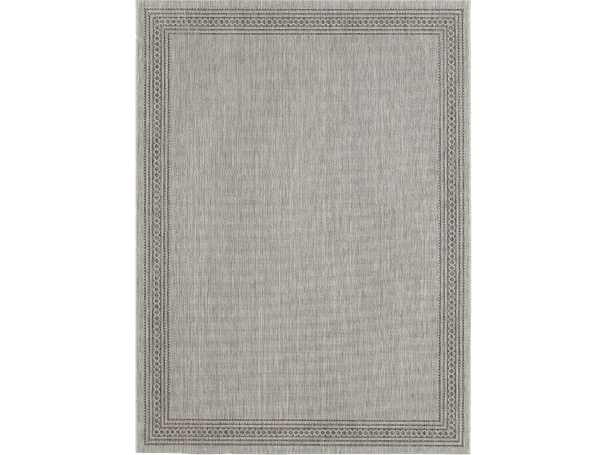 Tapis extérieur 160x213 tissé kilim gris IRISA 2
