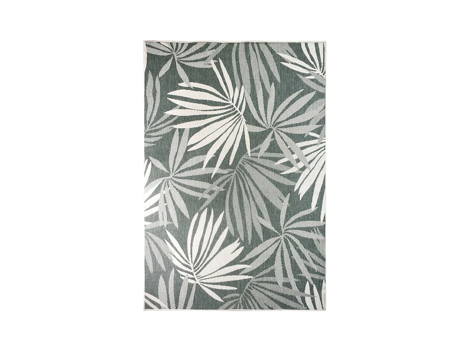 Tapis extérieur, kilim reversible 200x290 LYN2 AM REVERSIBLE vert et crème