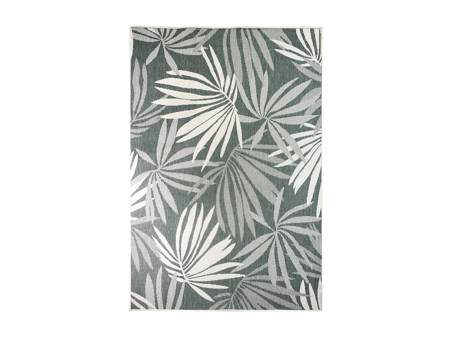 Tapis extérieur, kilim reversible 200x290 LYN2 AM REVERSIBLE vert et crème