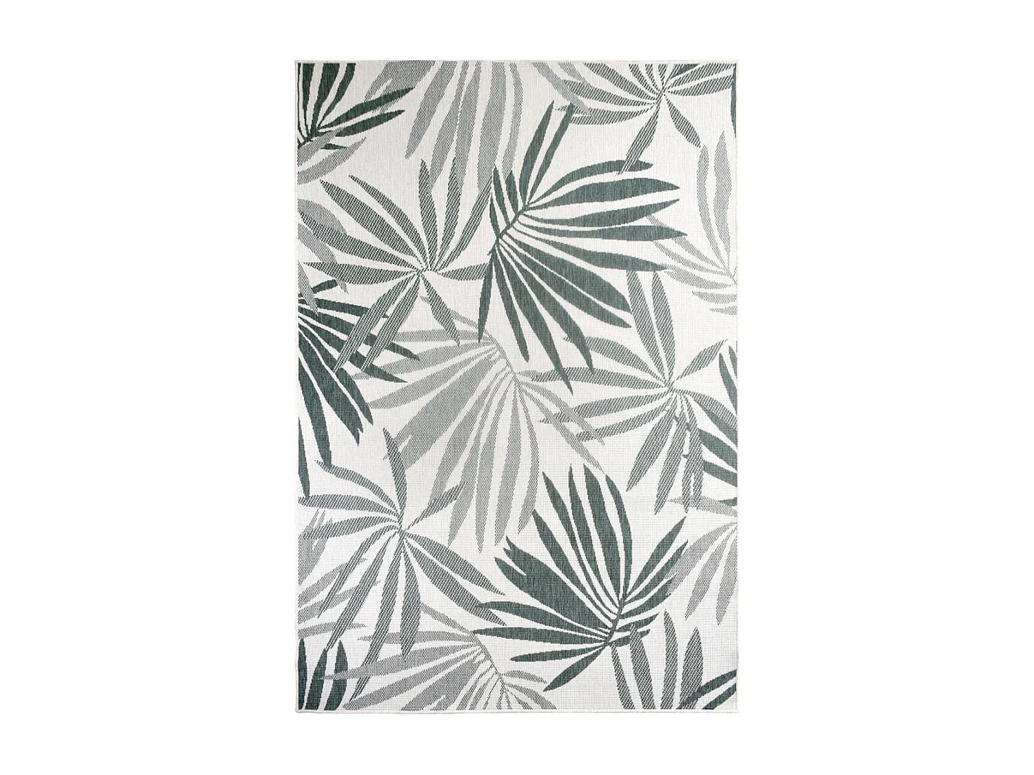 Tapis extérieur, kilim reversible 160x230 LYN2 AM REVERSIBLE vert et crème