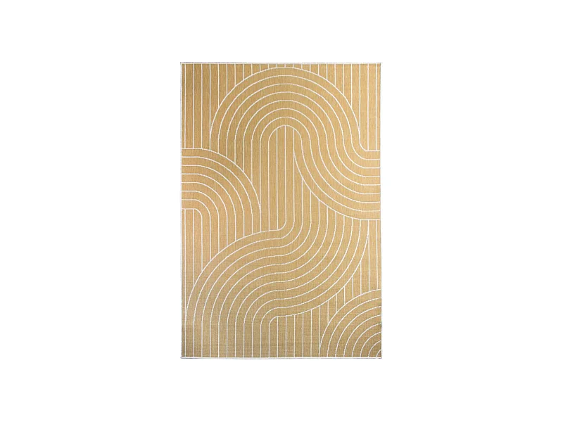 Tapis extérieur, kilim reversible 120x170 LYN2 U REVERSIBLE jaune et crème