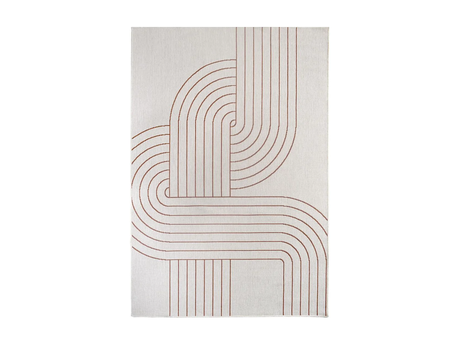 Tapis extérieur, kilim reversible 120x170 LYN2 T REVERSIBLE Terracota et crème