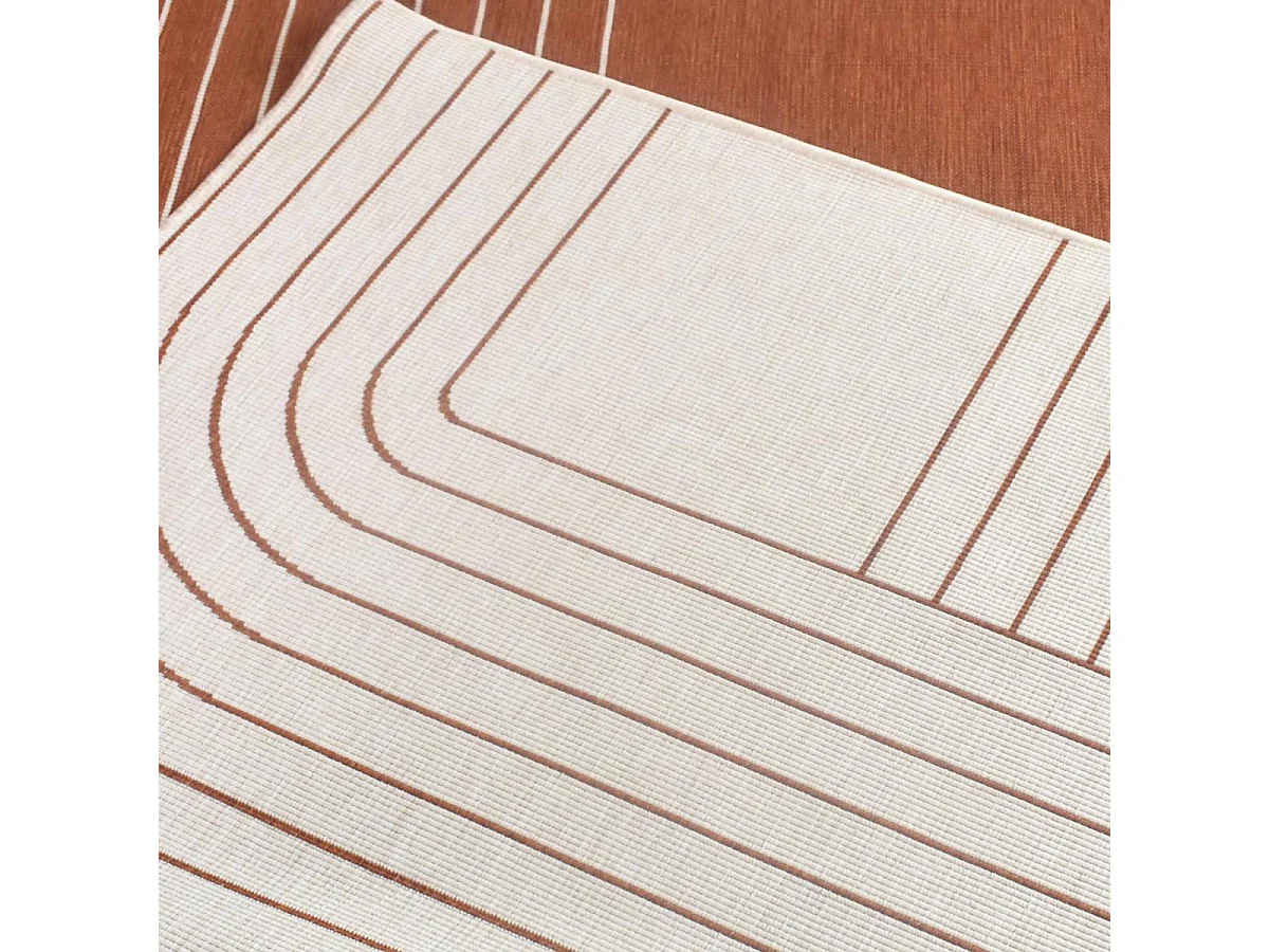 Tapis extérieur, kilim reversible 120x170 LYN2 T REVERSIBLE Terracota et crème