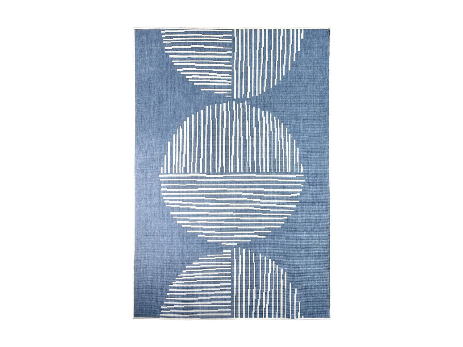 Tapis extérieur, kilim reversible 120x170 LYN2 BL REVERSIBLE bleu et crème