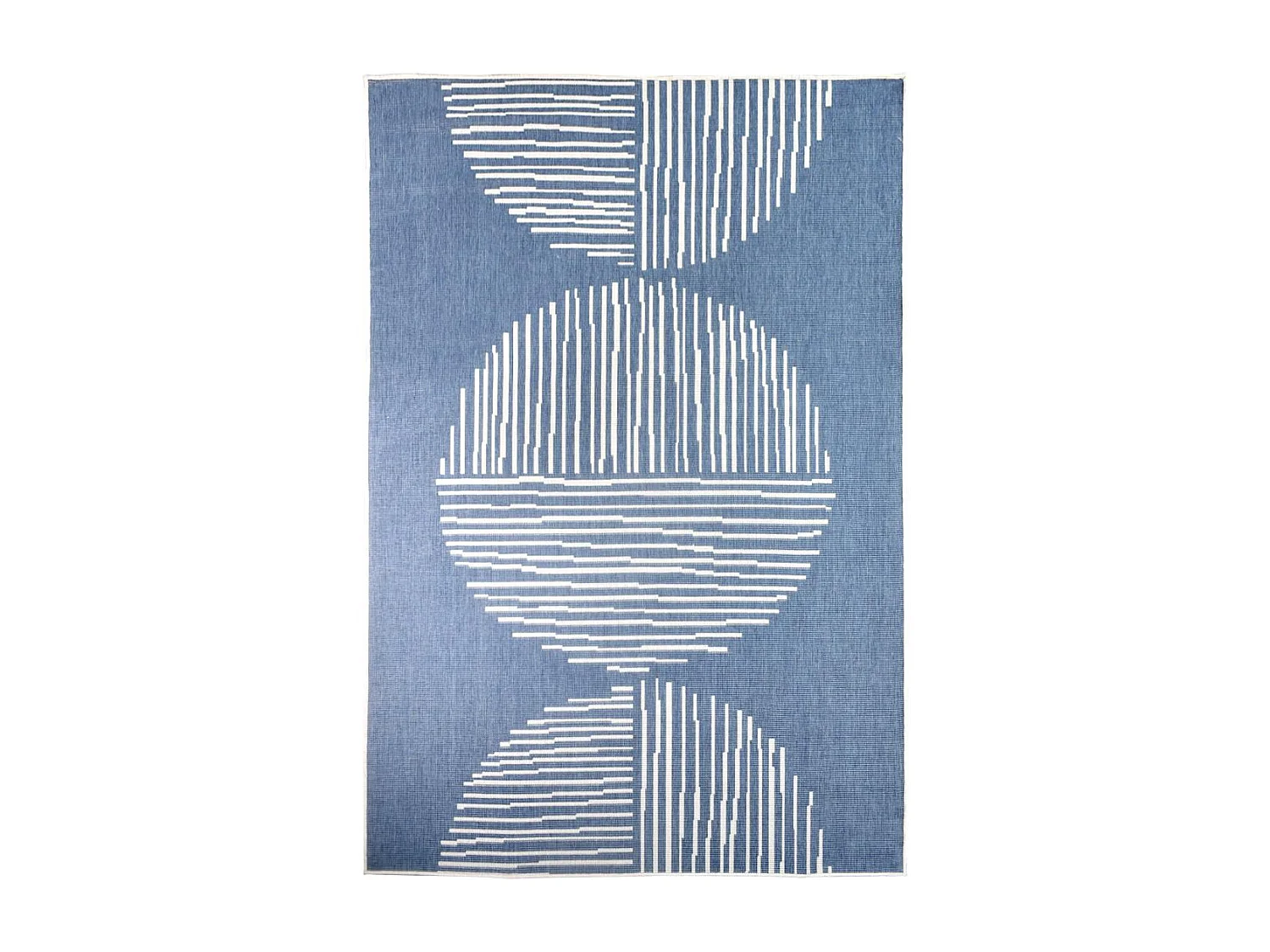 Tappeto da esterno, kilim reversibile 120x170 EX1 TUM blu e crema