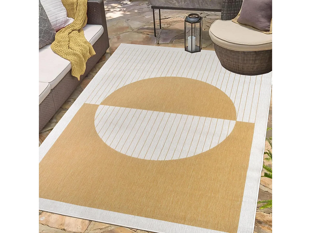 Tappeto da esterno, kilim reversibile 160x230 EX1 ENUOM giallo