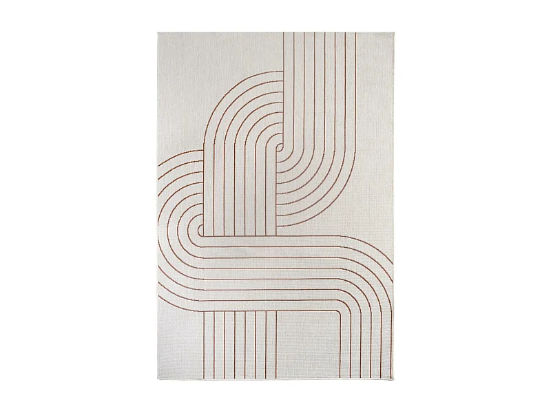 Tapis extérieur, kilim reversible 200x290  BB REVERSIBLE terracota et crème