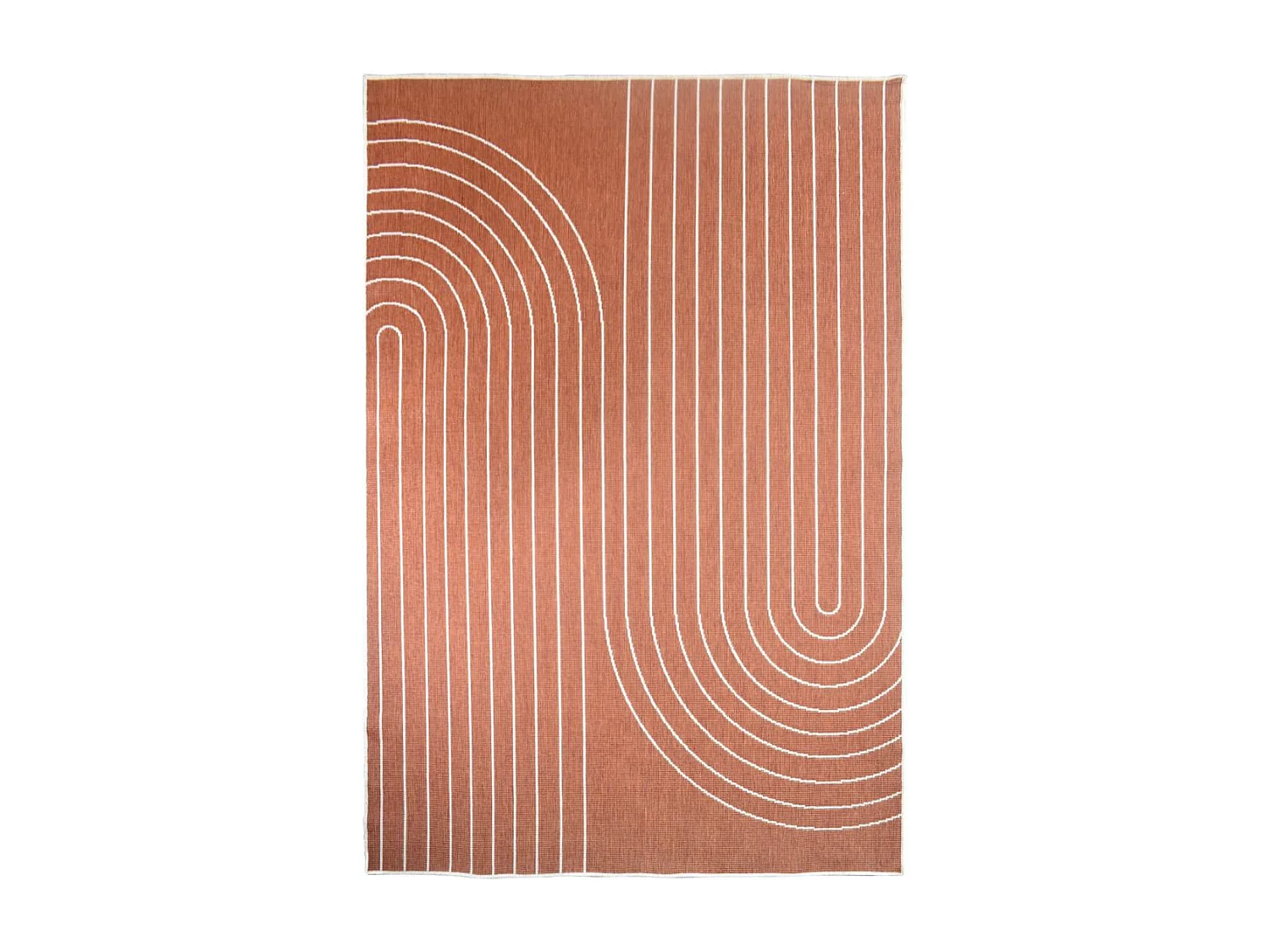 Tapis extérieur, kilim reversible 240x340 AN REVERSIBLE Terracota et crème