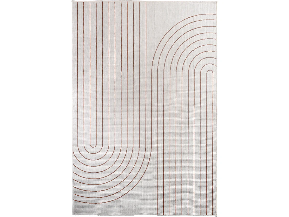 Tapis extérieur, kilim reversible 240x340 AN REVERSIBLE Terracota et crème
