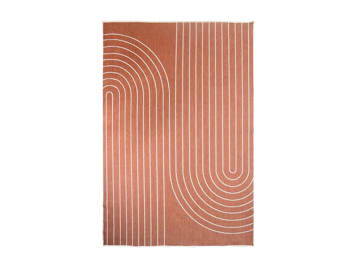 Tapis extérieur, kilim reversible 240x340 AN REVERSIBLE Terracota et crème