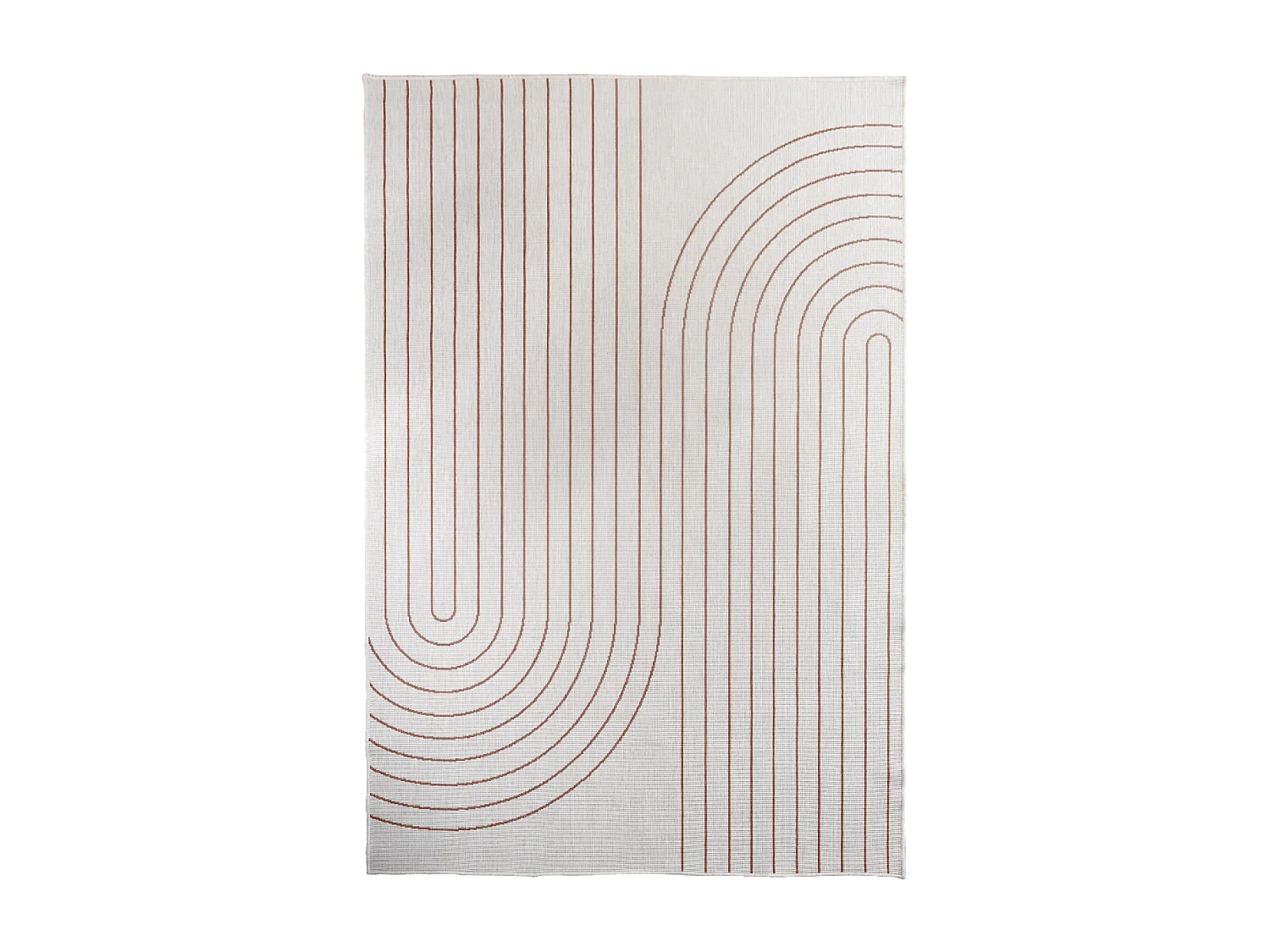 Tapis extérieur, kilim reversible 240x340 AN REVERSIBLE Terracota et crème