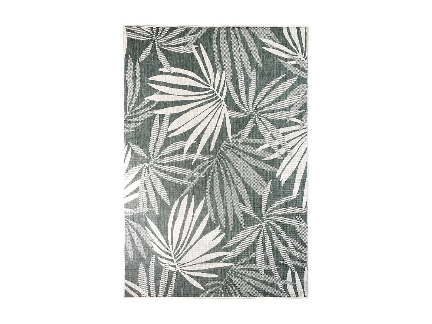 Tapis extérieur, kilim reversible 120x170 LYN2 AM REVERSIBLE vert et crème