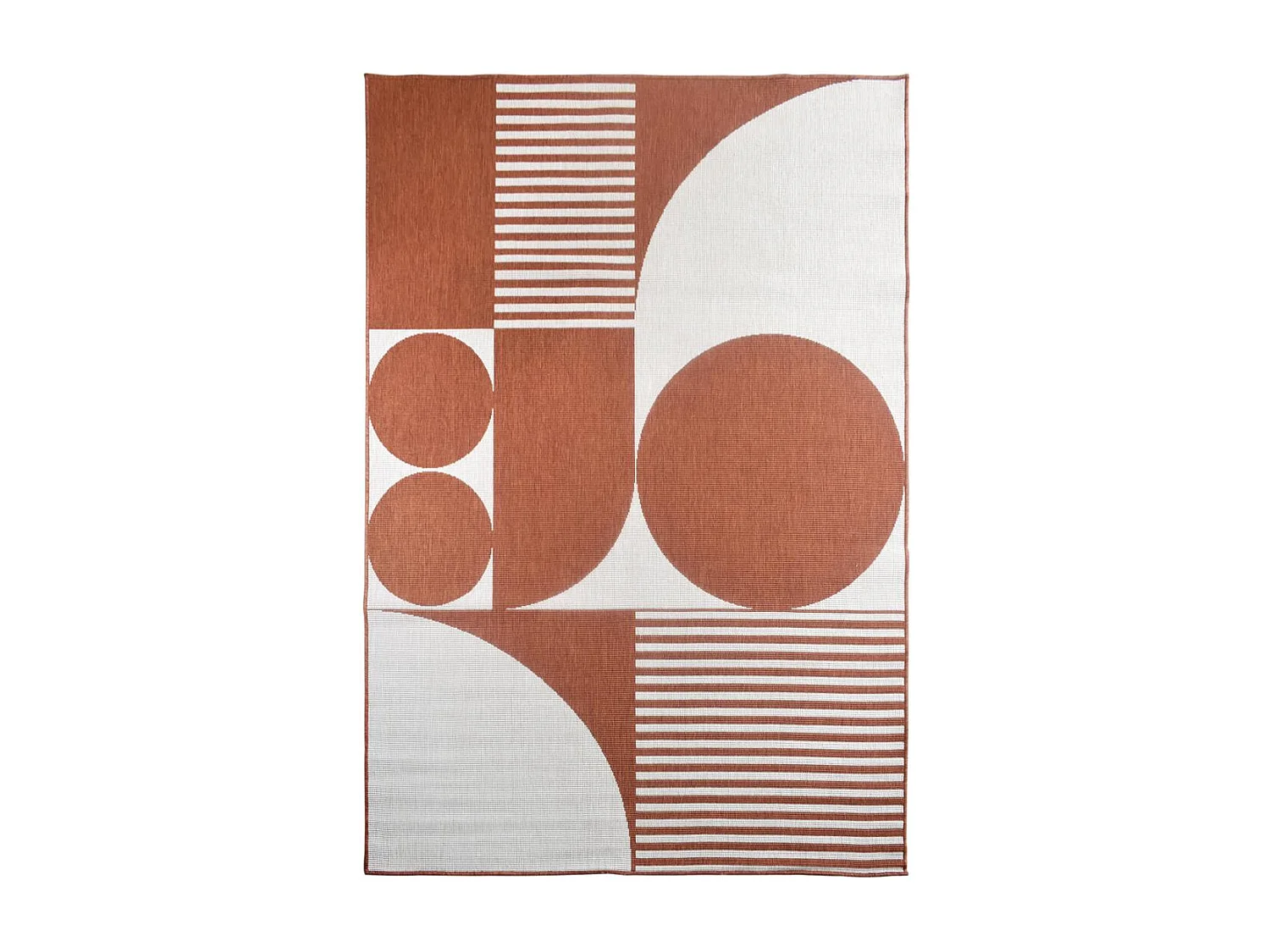 Tapis extérieur, kilim reversible 160x230 BI REVERSIBLE Terracota et crème