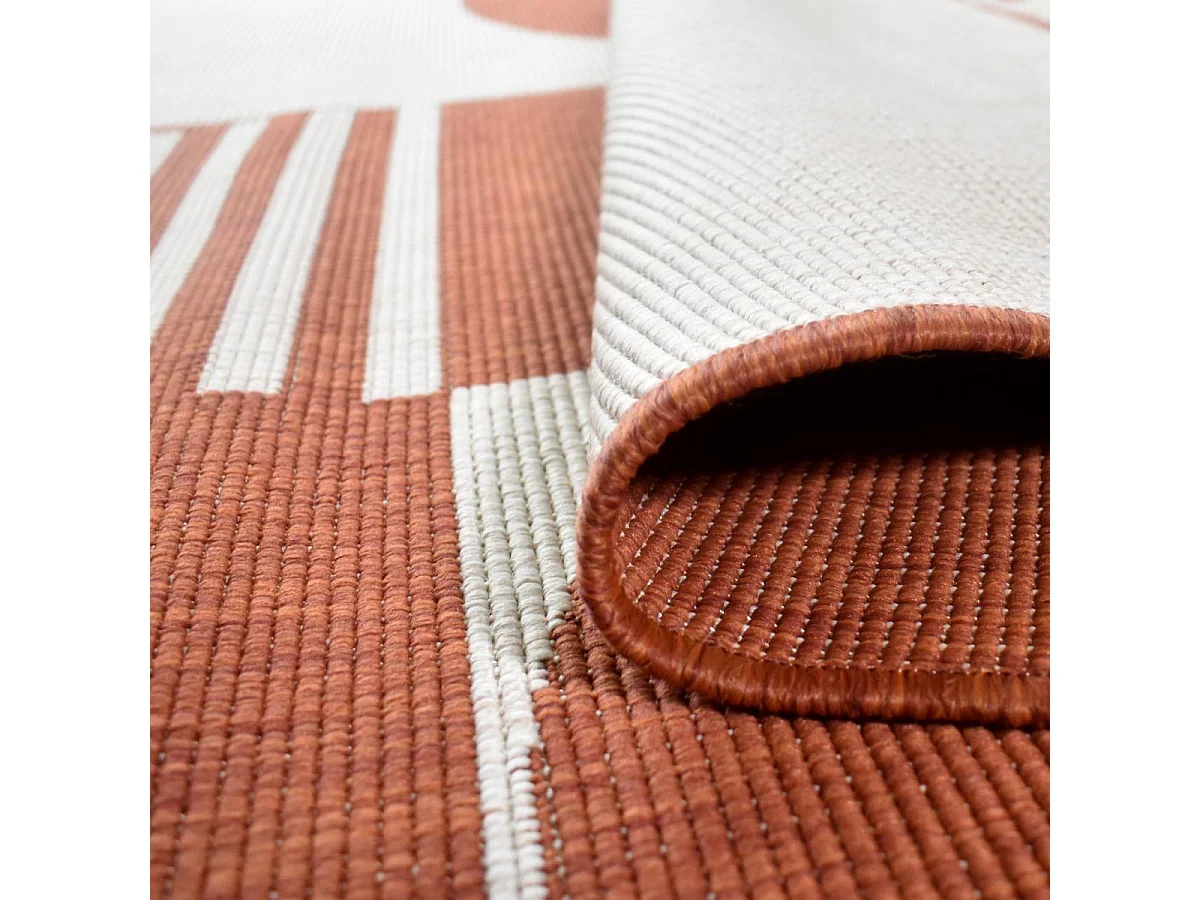 Tapis extérieur, kilim reversible 200x290 BI REVERSIBLE Terracota et crème