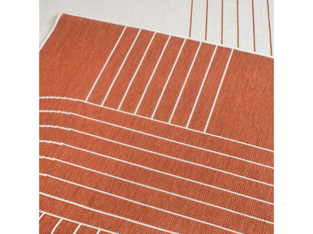 Tapis extérieur, kilim reversible 120x170  BB REVERSIBLE Terracota et crème