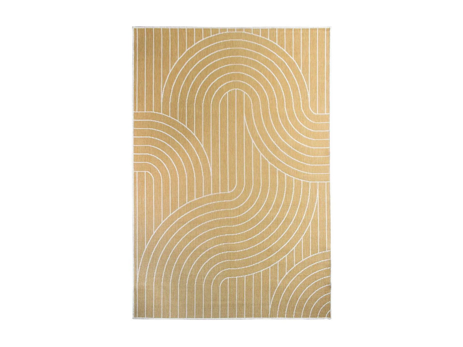 Tapis extérieur, kilim reversible 160x230 BC REVERSIBLE jaune et crème
