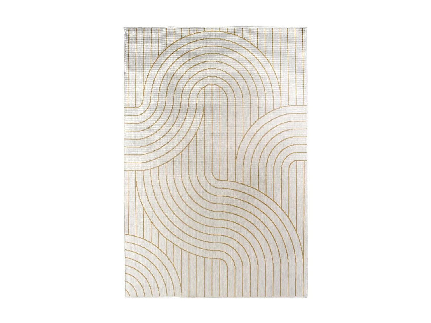 Tapis extérieur, kilim reversible 160x230 BC REVERSIBLE jaune et crème