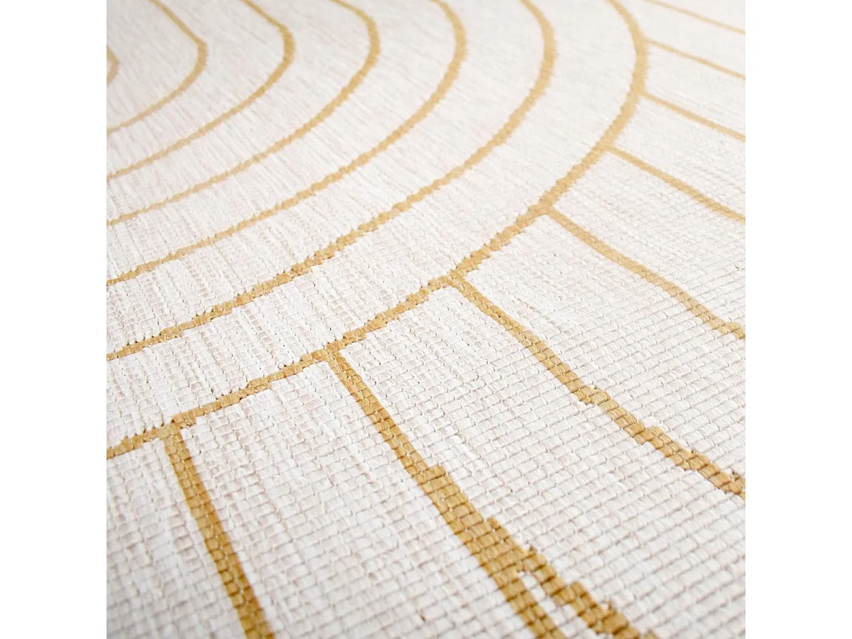 Tappeto da esterno, kilim reversibile 160x230 EX1 RUOB giallo e panna