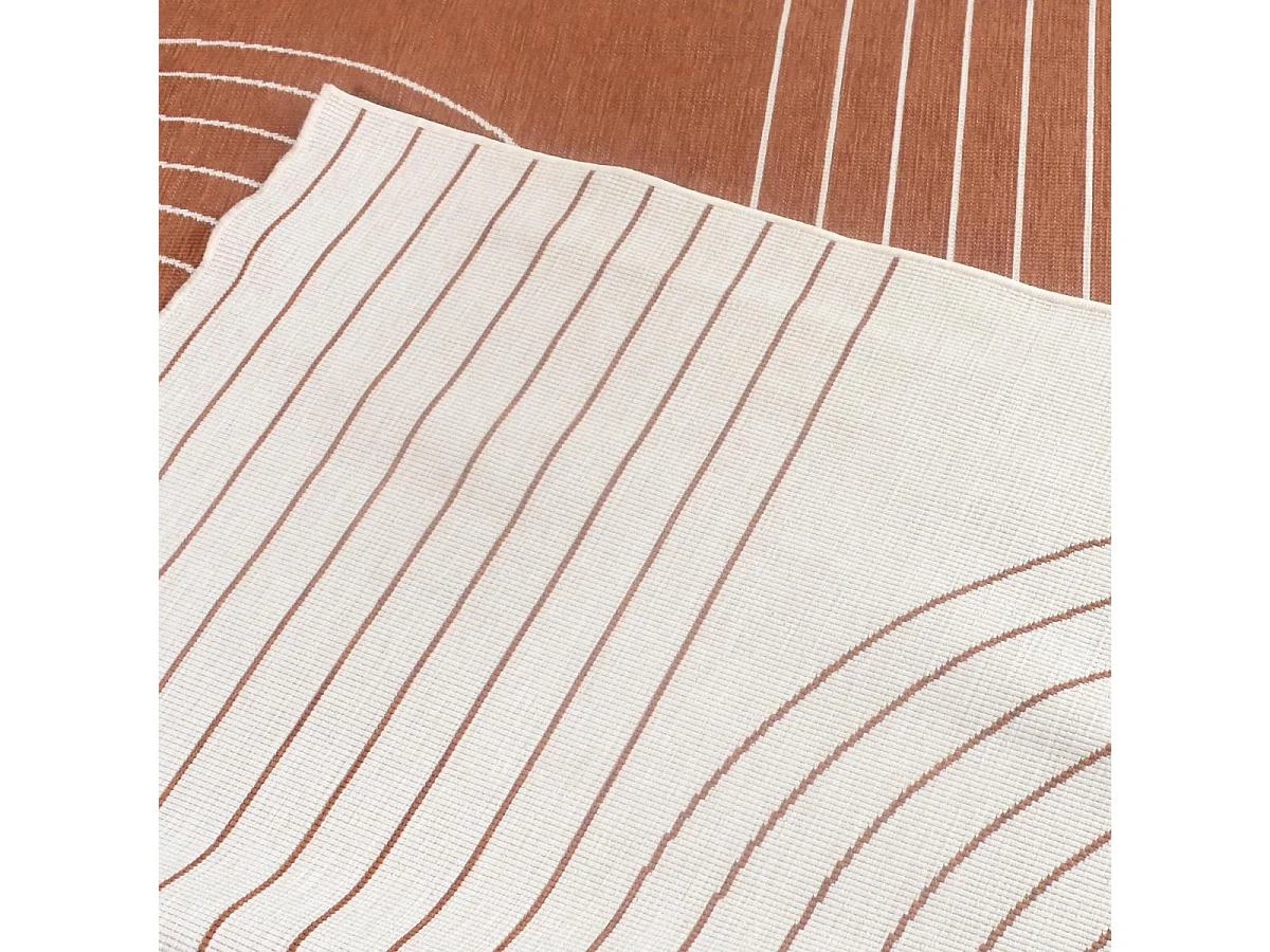 Tapis extérieur, kilim reversible 160x230 AN REVERSIBLE Terracota et crème