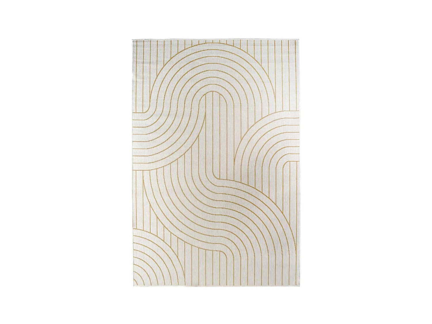 Tapis extérieur, kilim reversible 120x170 BC REVERSIBLE jaune et crème