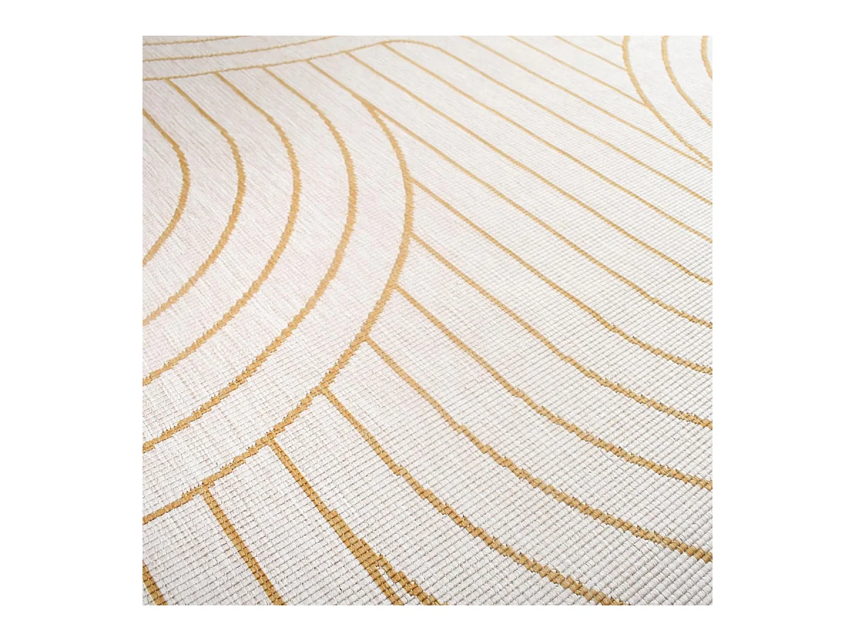 Tapis extérieur, kilim reversible 120x170 BC REVERSIBLE jaune et crème