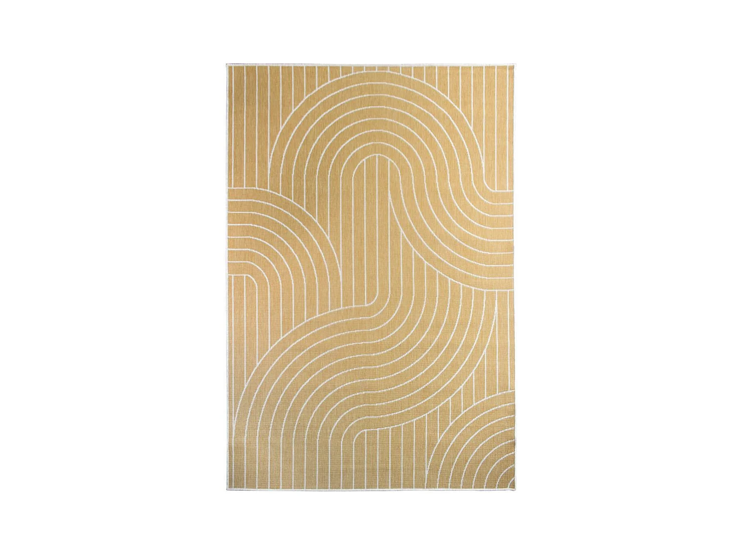 Tapis extérieur, kilim reversible 120x170 BC REVERSIBLE jaune et crème