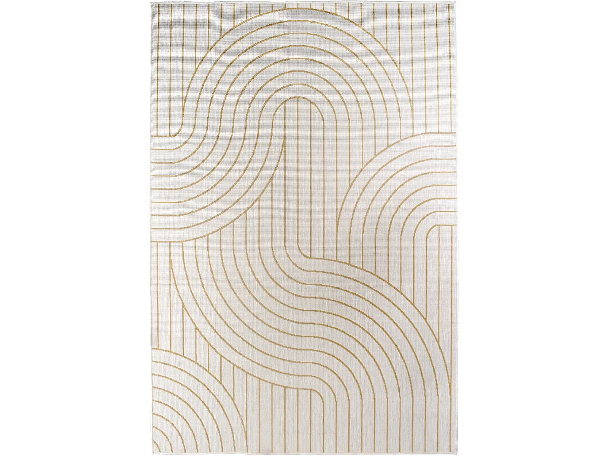 Tapis extérieur, kilim reversible 200x290 BC REVERSIBLE jaune et crème