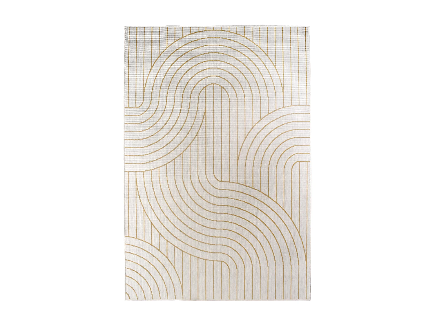 Tapis extérieur, kilim reversible 200x290 BC REVERSIBLE jaune et crème