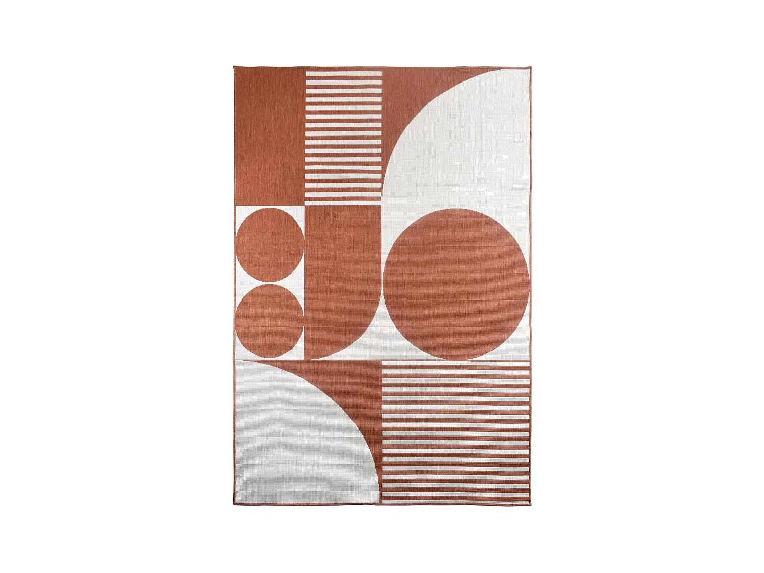 Tapis extérieur, kilim reversible 160x230 LYN2 BF REVERSIBLE Terracota et crème
