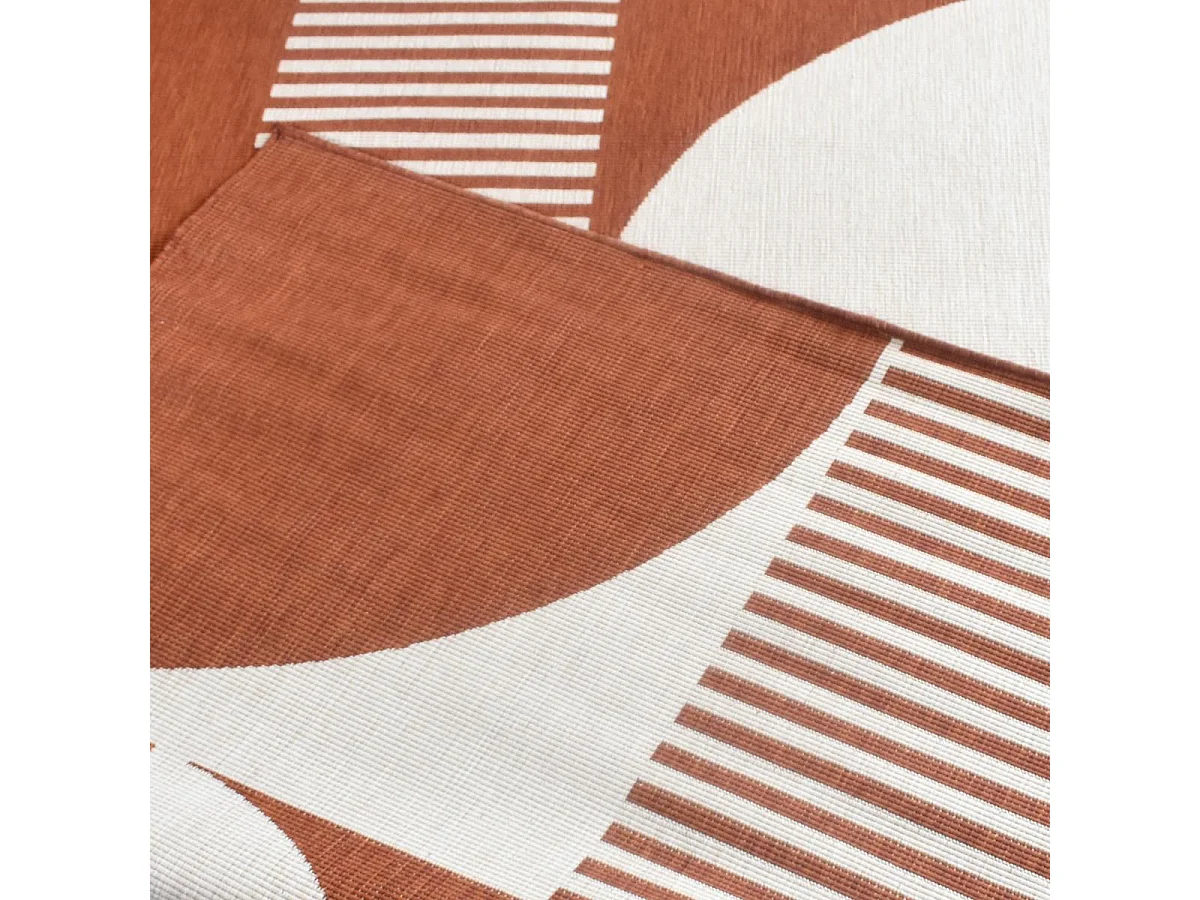 Tapis extérieur, kilim reversible 160x230 LYN2 BF REVERSIBLE Terracota et crème