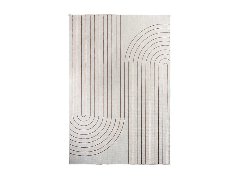 Tapis extérieur, kilim reversible 200x290 AN REVERSIBLE Terracota et crème