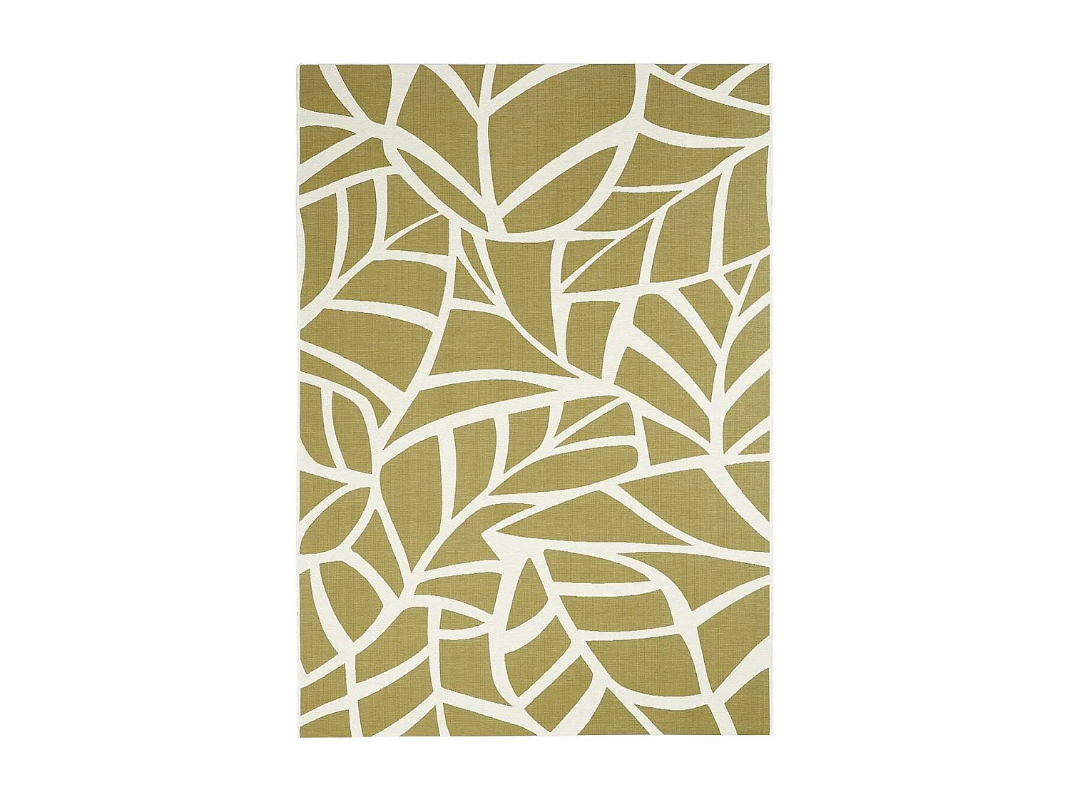 Tapis extérieur 123x180 tissé kilim vert FEUILLE