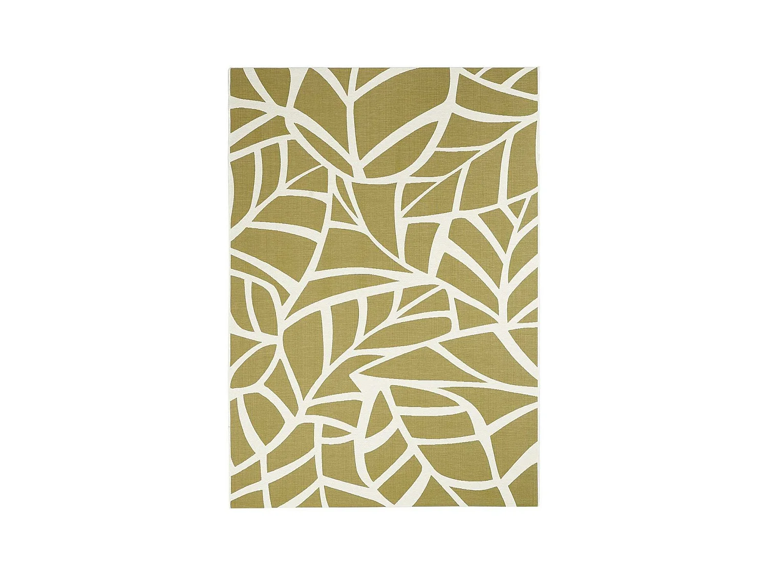 Tapis extérieur 123x180 tissé kilim vert FEUILLE