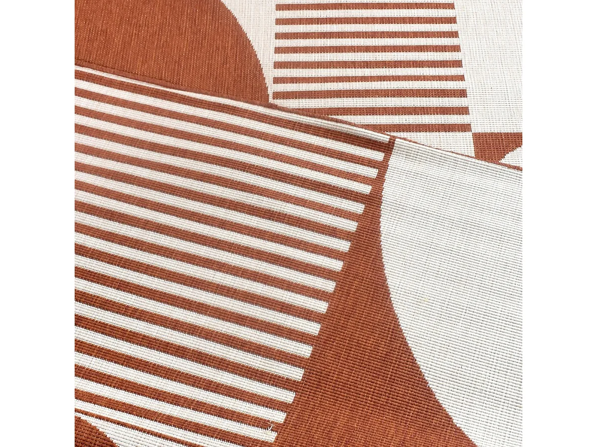 Tapis extérieur, kilim reversible 200x290 LYN2 BF REVERSIBLE Terracota et crème