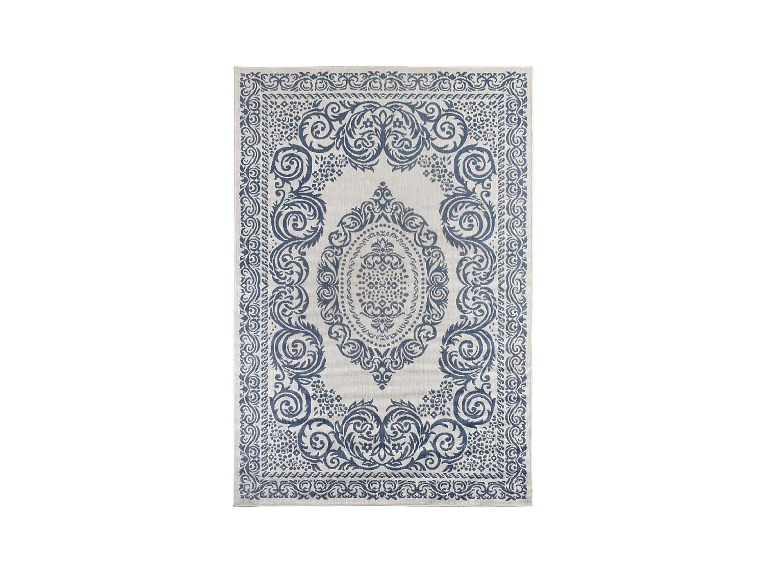 Tapis extérieur, kilim reversible 160x230 AR REVERSIBLEbleu et blanc
