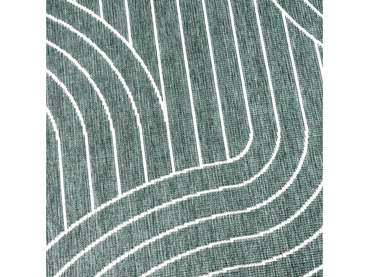 Tapis extérieur, kilim reversible 120x170 LYN2 U REVERSIBLE vert et crème