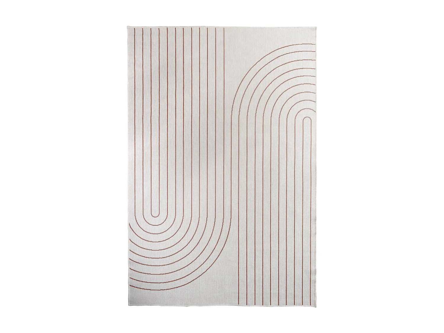 Tapis extérieur, kilim reversible 160x230 LYN2 V REVERSIBLE Terracota et crème