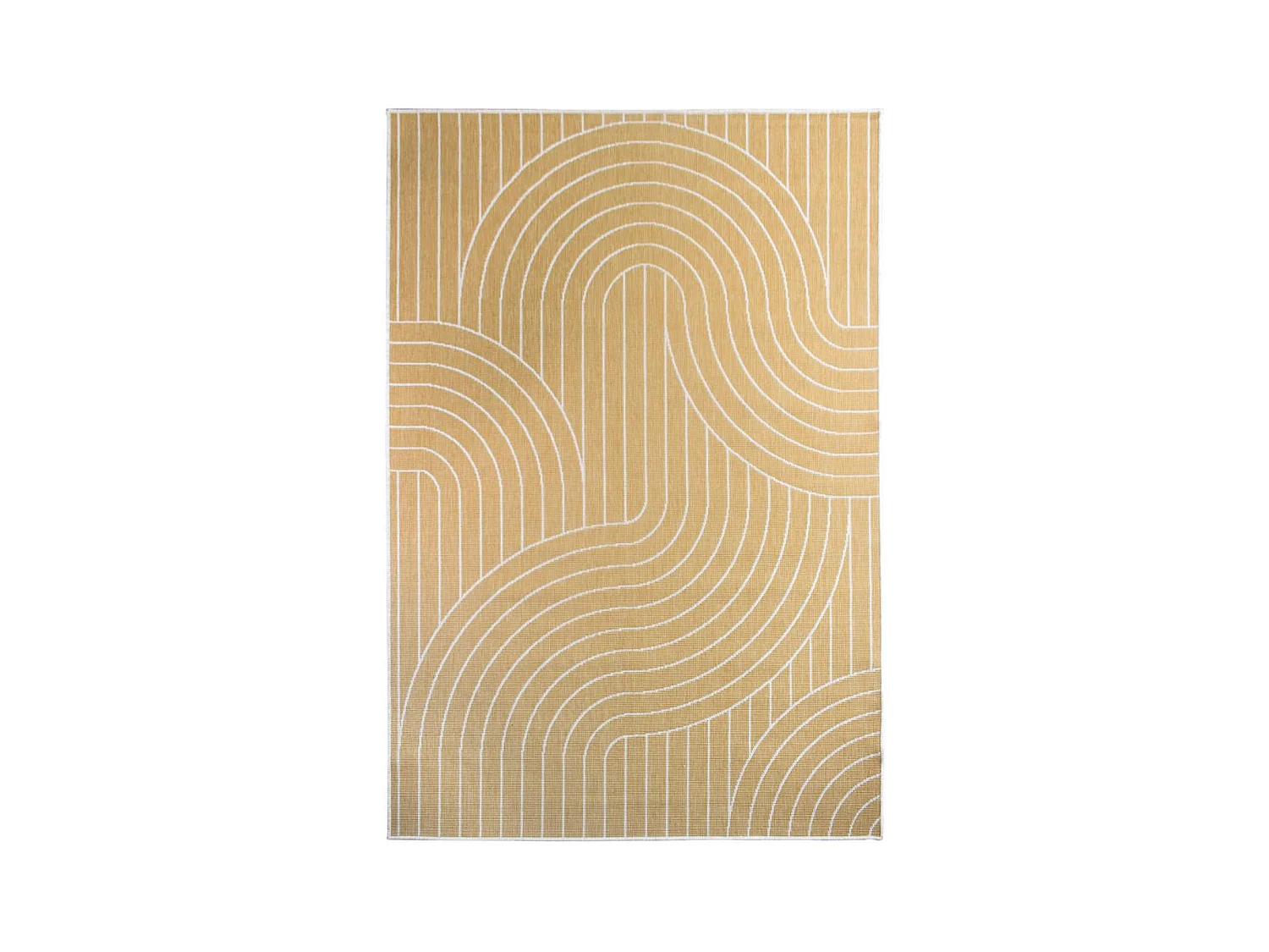 Tapis extérieur, kilim reversible 160x230 LYN2 U REVERSIBLE jaune et crème