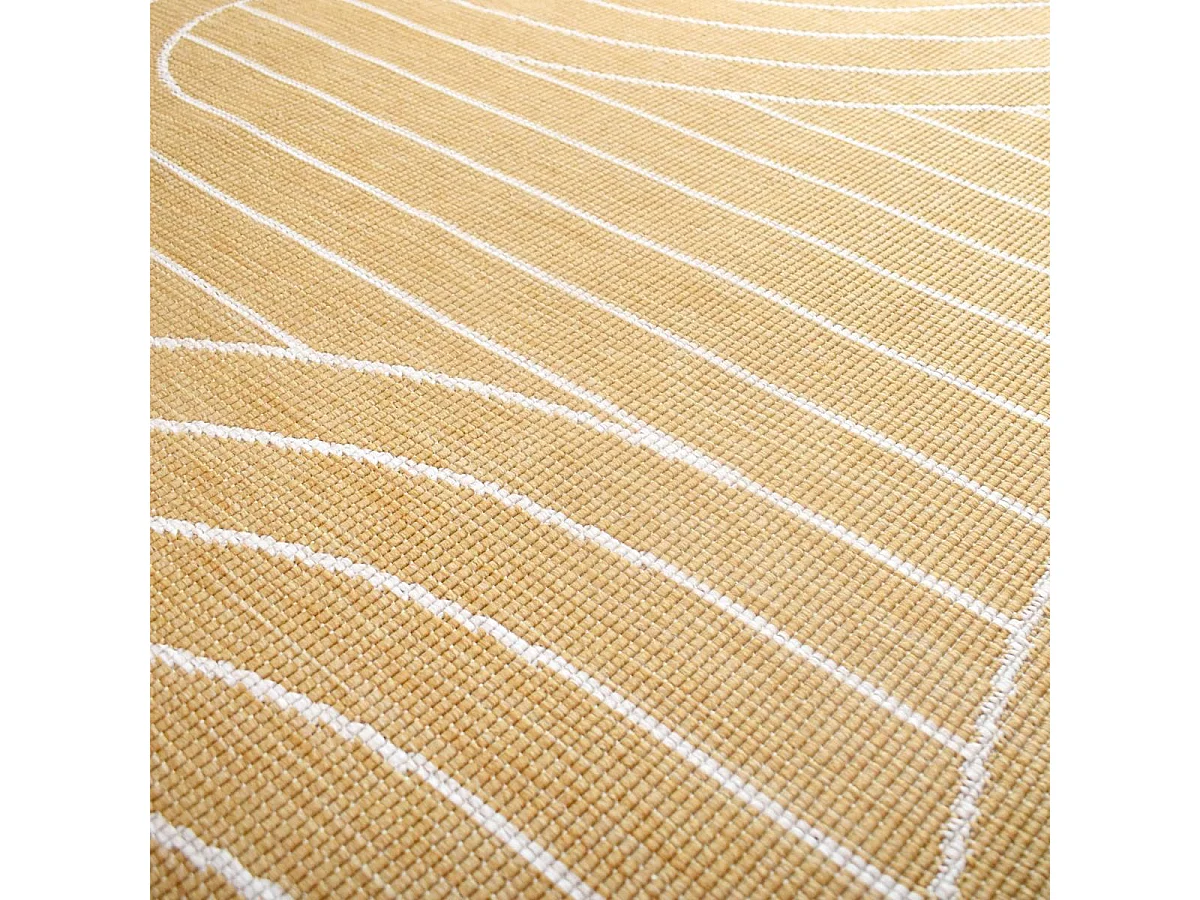 Tapis extérieur, kilim reversible 160x230 LYN2 U REVERSIBLE jaune et crème