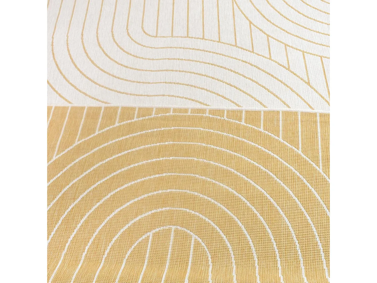 Tapis extérieur, kilim reversible 160x230 LYN2 U REVERSIBLE jaune et crème