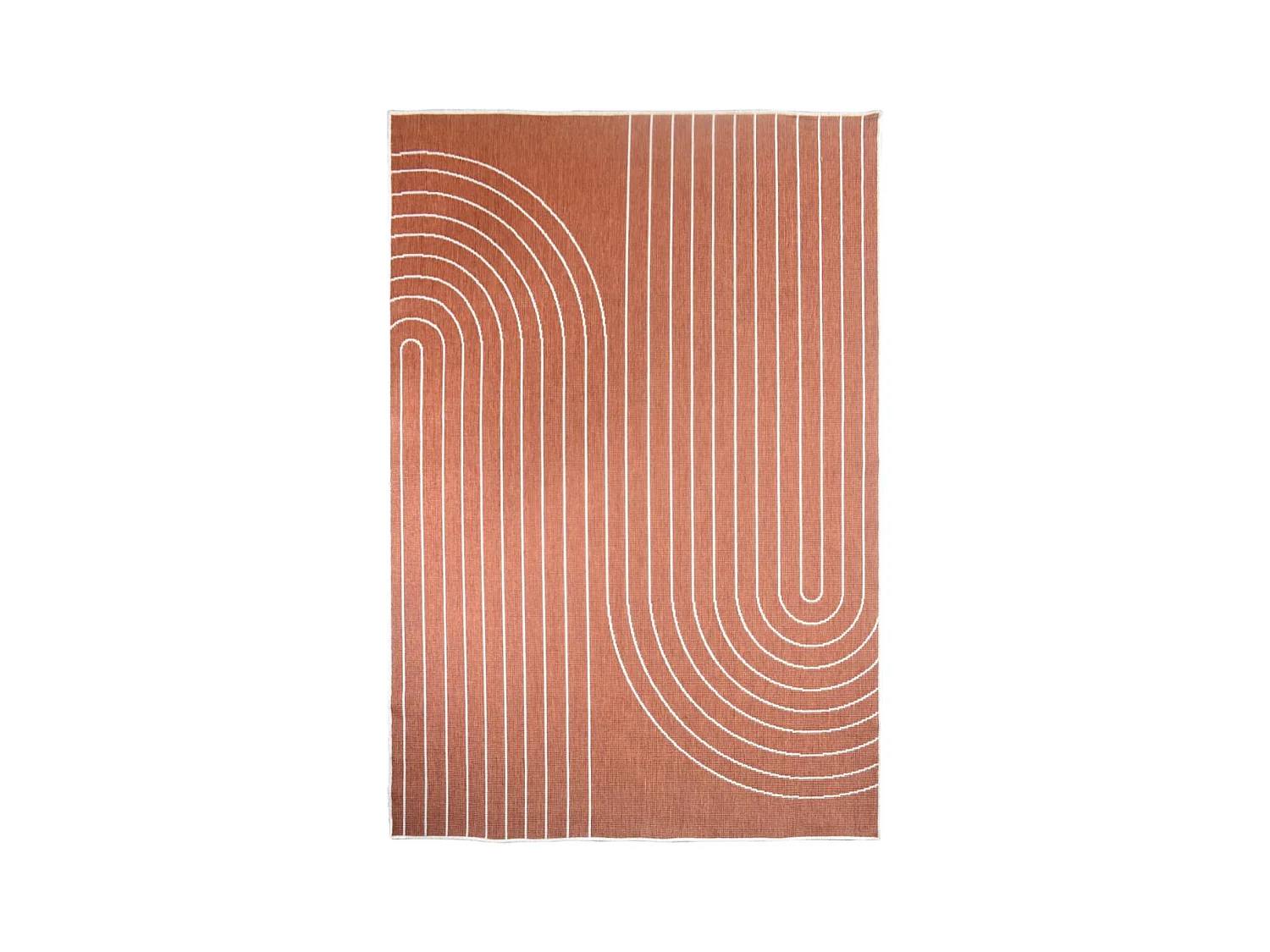 Tapis extérieur, kilim reversible 240x340 LYN2 V REVERSIBLE Terracota et crème