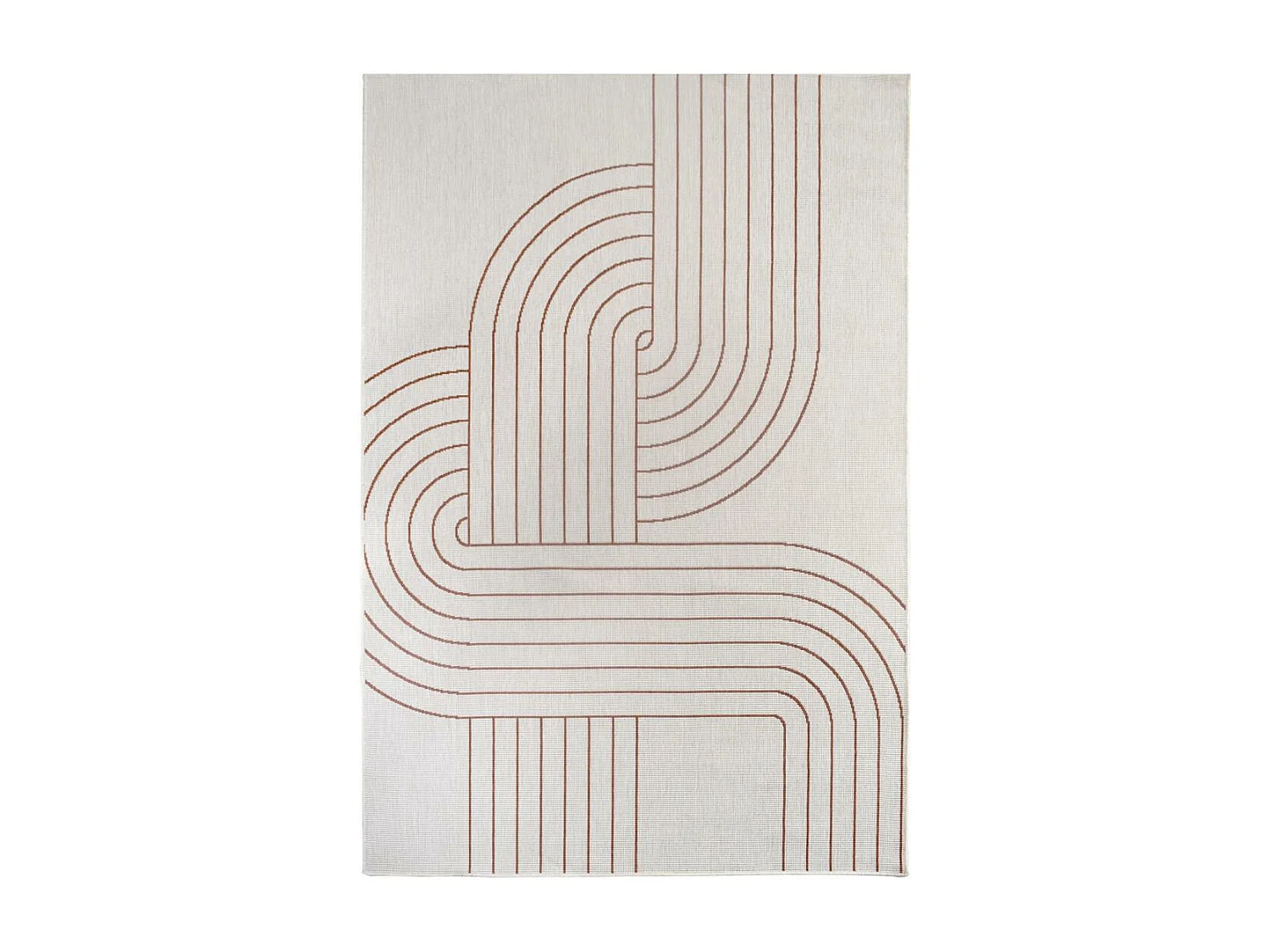 Tapis extérieur, kilim reversible 160x230  BB REVERSIBLE terracota et crème