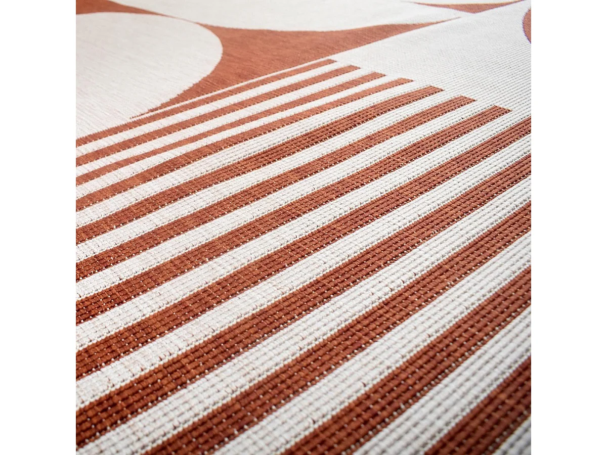 Tapis extérieur, kilim reversible 120x170 LYN2 BF REVERSIBLE Terracota et crème