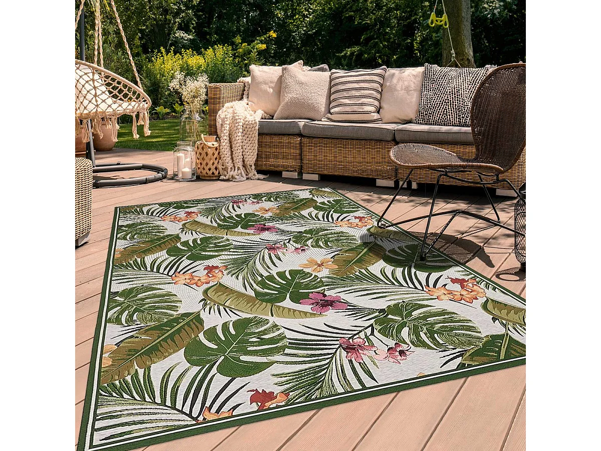 Tappeto kilim rettangolare intrecciato per esterni GARDEN
