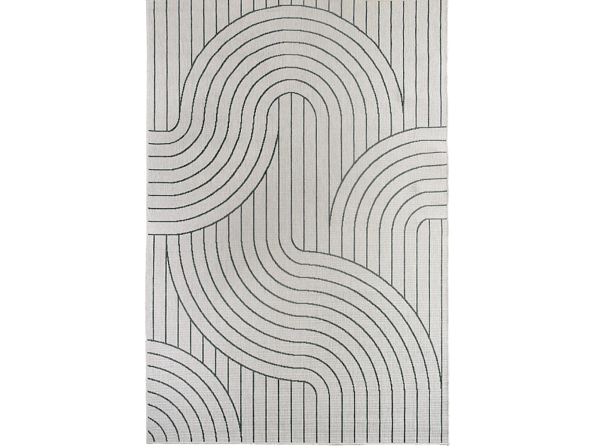 Tapis extérieur, kilim reversible 120x170 BC REVERSIBLE vert et crème