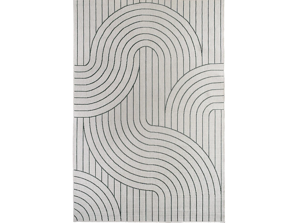 Tapis extérieur, kilim reversible 120x170 BC REVERSIBLE vert et crème