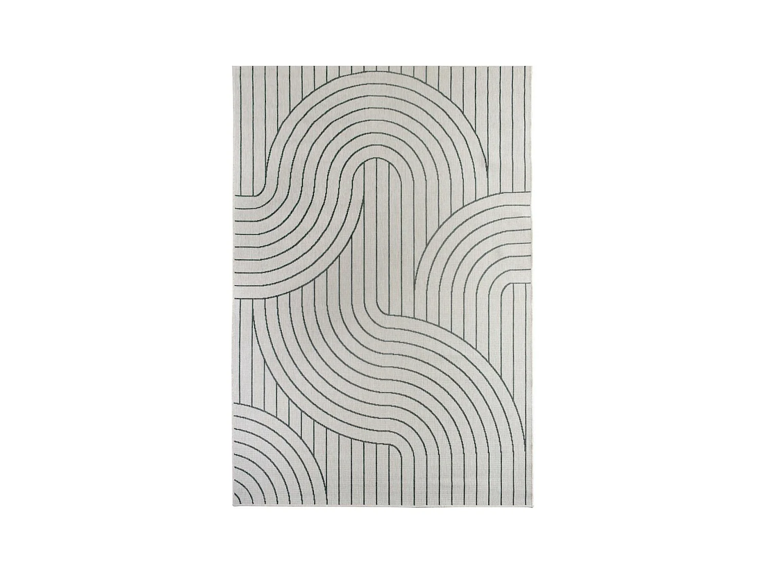 Tapis extérieur, kilim reversible 160x230 BC REVERSIBLE vert et crème