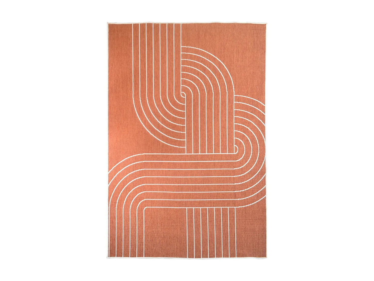 Tapis extérieur, kilim reversible 160x230 LYN2 T REVERSIBLE terracota et crème